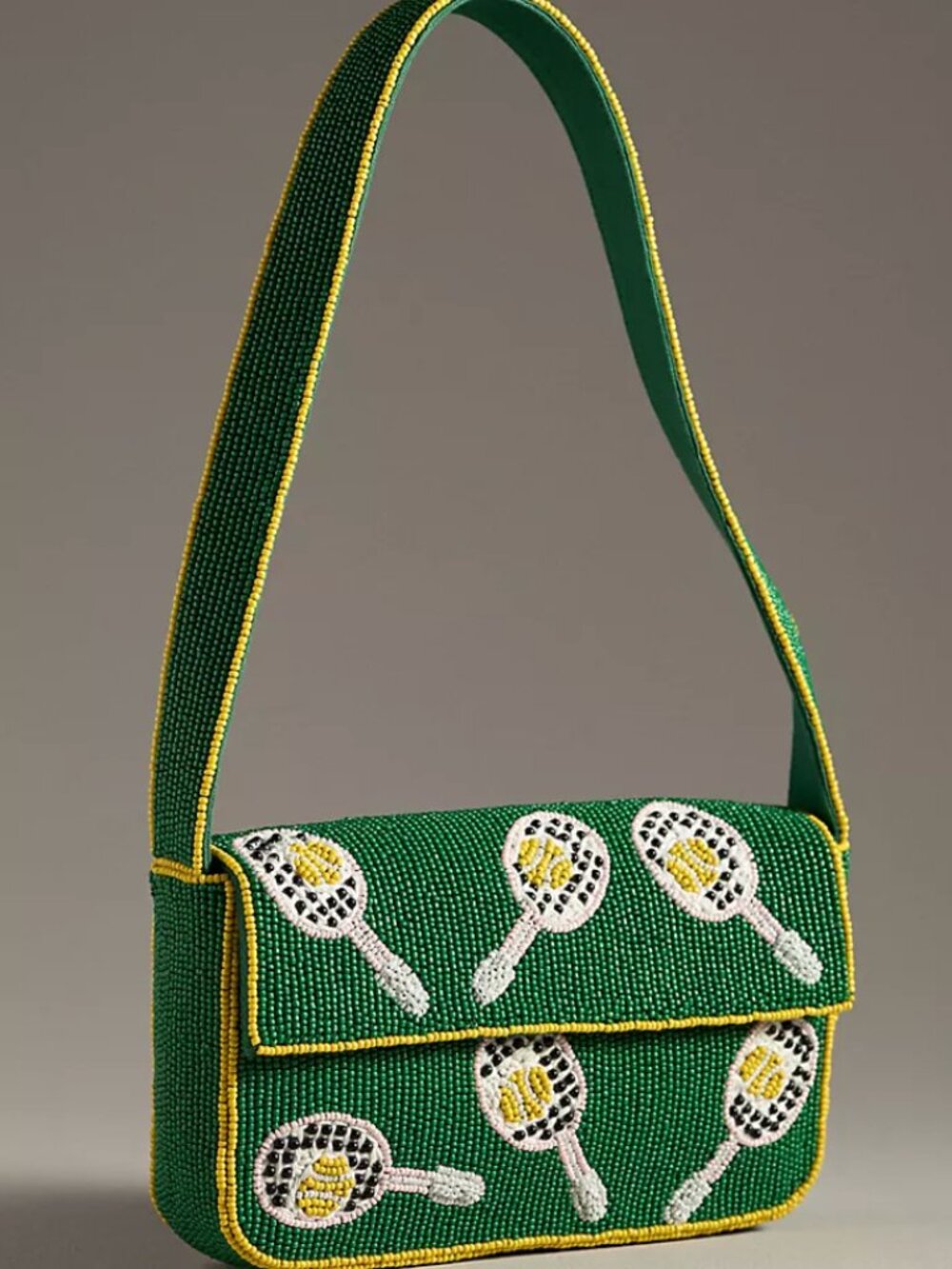 *Anthropologie* Fiona Beaded Purse: Green Tennis - NEW! - Viral Shoulder Bag!